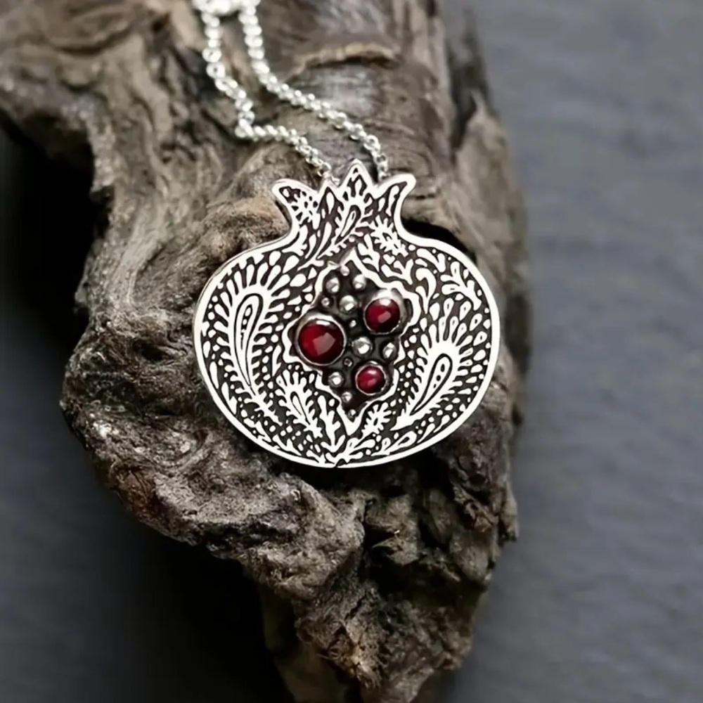 Fruit of the Dead~ Pomegranate Persephone Adonis Greek Gods Spinel Seed Necklace - Picture 7 of 11